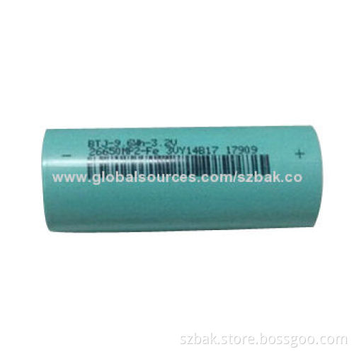 Cylindrical lithium-ion 26650 battery cell, motive power battery cell 3,000mAh for e-bike, EV, RC